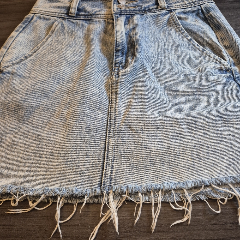 PacSun Light Blue Acid Wash Denim Mini Skirt - Picture 6 of 12